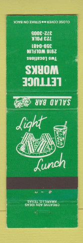 Matchbook Cover - Lettuce Works Restaurant
