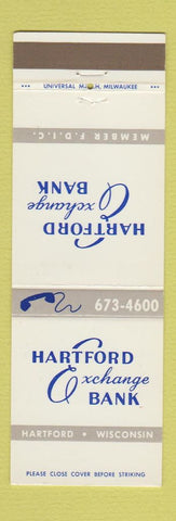 Matchbook Cover - Hartford Exchange Bank Hartford WI