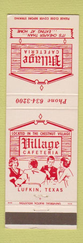 Matchbook Cover - Village Cafeteria Lufkin TX