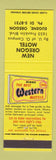 Matchbook Cover - New Oregon Motel Eugene OR Best Western