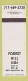 Matchbook Cover - Forest Hill Inn West Hazleton PA