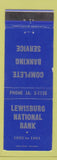 Matchbook Cover - Lewisburg National Bank PA?