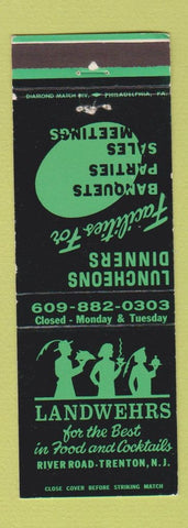 Matchbook Cover - Landwehrs Restaurant Trenton NJ