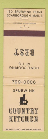 Matchbook Cover - Spurwick Country Kitchen Scarborough ME WEAR
