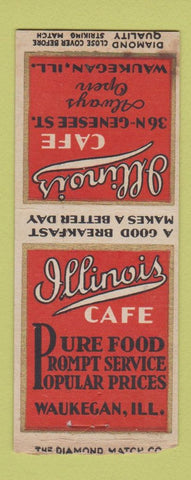 Matchbook Cover - Illinois Cafe Waukegan IL DQ BOBTAIL