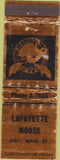 Matchbook Cover - Matchbook Cover Moose Lodge Lafayette IN WORN
