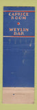 Matchbook Cover - Caprie Room Weylin Bar