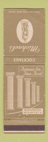 Matchbook Cover - Michael's Restaurant Worthington MN WEAR