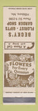 Matchbook Cover - Beck's Flowers Gift Shop Hillsboro MO