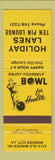 Matchbook Cover - Holiday Lanes bowling Bossier City LA