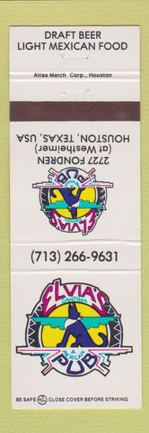 Matchbook Cover - Elvia's Cantina Mexican Houston TX