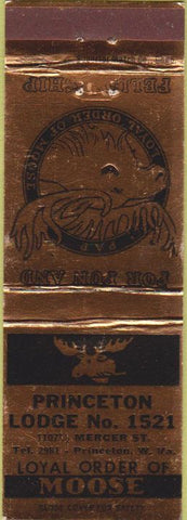 Matchbook Cover - Matchbook Cover Moose Lodge Princeton WV