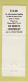 Matchbook Cover - Ed Shults Chevrolet Doug Walker Jamestown NY WEAR