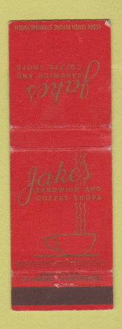 Matchbook Cover - Jake's Sandwich Shops Newark Cambridge Athens Zanesville OH