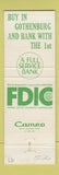 Matchbook Cover - 1st State Bank Gothenburg NE