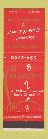 Matchbook Cover - Broglio's Restaurant Independence OH