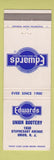 Matchbook Cover - Edwards Unon Bootery Union NJ