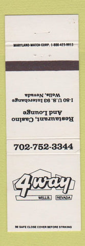 Matchbook Cover - 4 Way Restaurant Wells NE