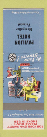 Matchbook Cover - Pavilion Hotel Montpelier VT