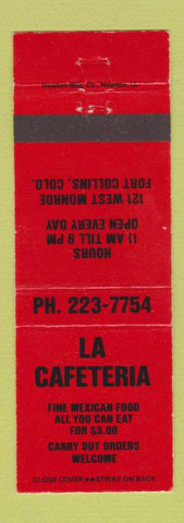 Matchbook Cover - La Cafeteria Mexican Food Fort Collins Colorado