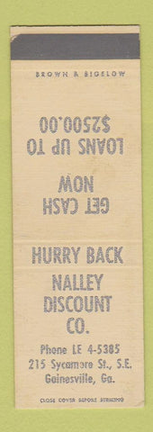 Matchbook Cover - Halley Discount Company Gainesville GA SAMPLE WEAR