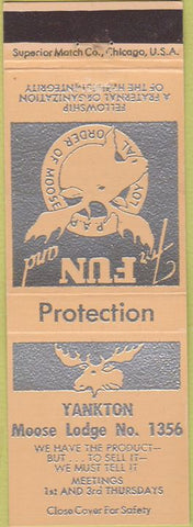 Matchbook Cover - Matchbook Cover Moose Lodge Yankton SD