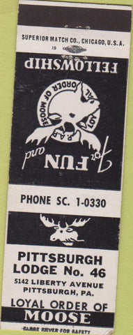 Matchbook Cover - Matchbook Cover Moose Lodge Pittsburgh PA