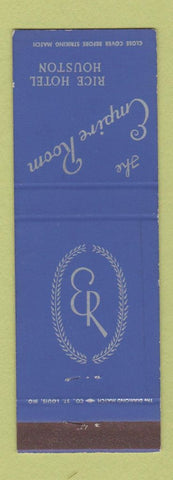 Matchbook Cover - Empire Room Rice Hotel Houston TX