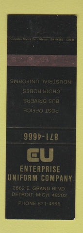 Matchbook Cover - Enterprise Uniform Detroit MI WEAR