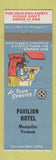 Matchbook Cover - Pavilion Hotel Montpelier VT