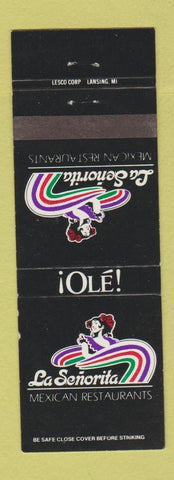 Matchbook Cover - LA Senorita Mexican Food Petoskey Saginaw Gaylord Lansing MI
