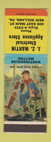 Matchbook Cover - JZ Martin Electrical Appliance New Holland PA