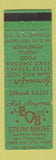 Matchbook Cover - BOB Steak House San Francisco CA