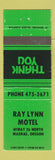 Matchbook Cover - Ray Lynn Motel Madras OR