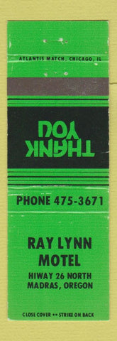 Matchbook Cover - Ray Lynn Motel Madras OR