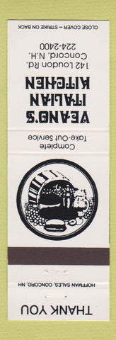 Matchbook Cover - Veano's Italian Kitchen Concord NH