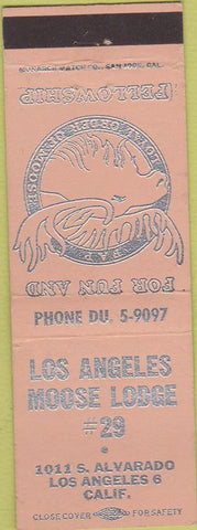 Matchbook Cover - Matchbook Cover Moose Lodge Los Angeles CA peach