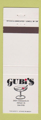 Matchbook Cover - Gubi's Elkhart IN
