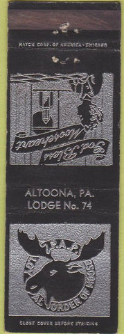 Matchbook Cover - Matchbook Cover Moose Lodge Altoona PA
