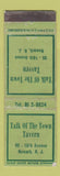 Matchbook Cover - Talk of the Town Tavern Newark NJ WORN
