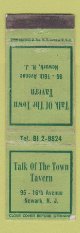 Matchbook Cover - Talk of the Town Tavern Newark NJ WORN