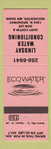 Matchbook Cover - Lindsay Water Conditioning Rochester MN Ecowater