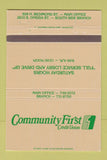 Matchbook Cover - Community First Credit Union Appleton WI 40 Strike