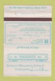 Matchbook Cover - Savannah Milwaukee Railroad Credit Union Savannah IL 40 Strike
