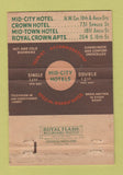 Matchbook Cover - Mid City Hotel Philadelphia PA 40 Strike
