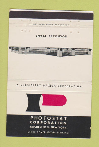 Matchbook Cover - Photostat Corp Rochester NY 40 Strike