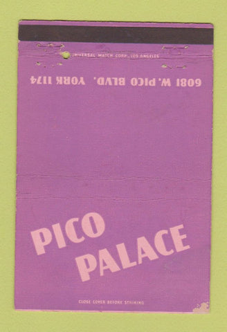 Matchbook Cover - Pico Palace Los Angeles CA bowling WEAR 40 Strike
