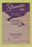 Matchbook Cover - Brandes Furs Atlanta GA 40 Strike