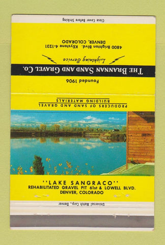 Matchbook Cover - Brannan Sand Gravel Denver Colorado 40 Strike