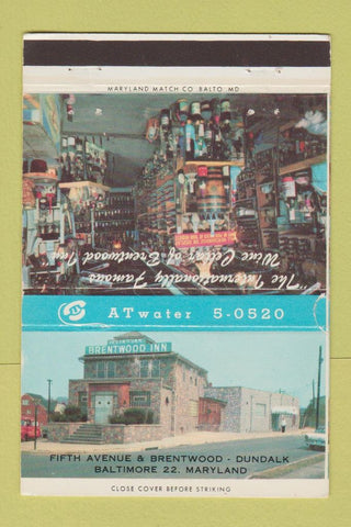 Matchbook Cover - Brentwood Inn Restaurant Baltimore MD WEAR 40 Strike